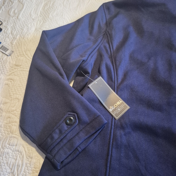 Big Chill women's size 3X navy zip up duffle jacket with sherpa lined hood NEW - Picture 5 of 8